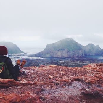 Under30Experiences - View from the top of the Eldfell volcano on Vestmannaeyjar Islands. - Tours Near Me - Austin, Texas
