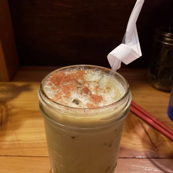 SATO Ramen - Iced Matcha Latte... Very sweet like a milkshake - Ramen Near Me - Buffalo, New York SATO Ramen - Iced Matcha Latte... Very sweet like a milkshake - Ramen Near Me - Buffalo, New York