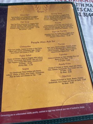 Menu photo 5 El Chicano Restaurant Willits, CA