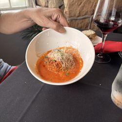 Hopwood House - Jumbo meatball in vodka sauce