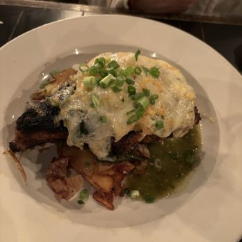 Drew's Bayshore Bistro - Pork Du Jour: Blackened Prime Pork Chop Poblano - New American Near Me - Keyport, New Jersey