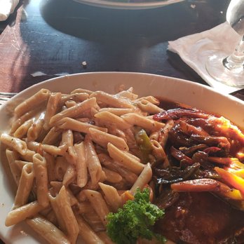 Footprints Cafe - Rasta pasta brown stew king fish. - Caribbean Near Me - Brooklyn, New York