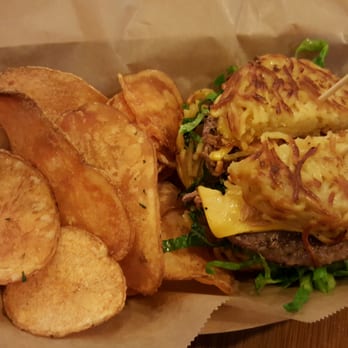 Cha Cafe - Ramen burger with chips - Coffee & Tea Near Me - El Monte, California Cha Cafe - Ramen burger with chips - Coffee & Tea Near Me - El Monte, California