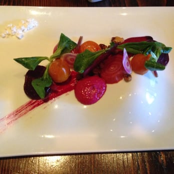 Trokay - Redwood Hill Farms Chèvre, Baby Heirloom Beets, Candied Native American Black Walnut Vinaigrette, Petite Mache - New American Near Me - Truckee, California Trokay - Redwood Hill Farms Chèvre, Baby Heirloom Beets, Candied Native American Black Walnut Vinaigrette, Petite Mache - New American Near Me - Truckee, California