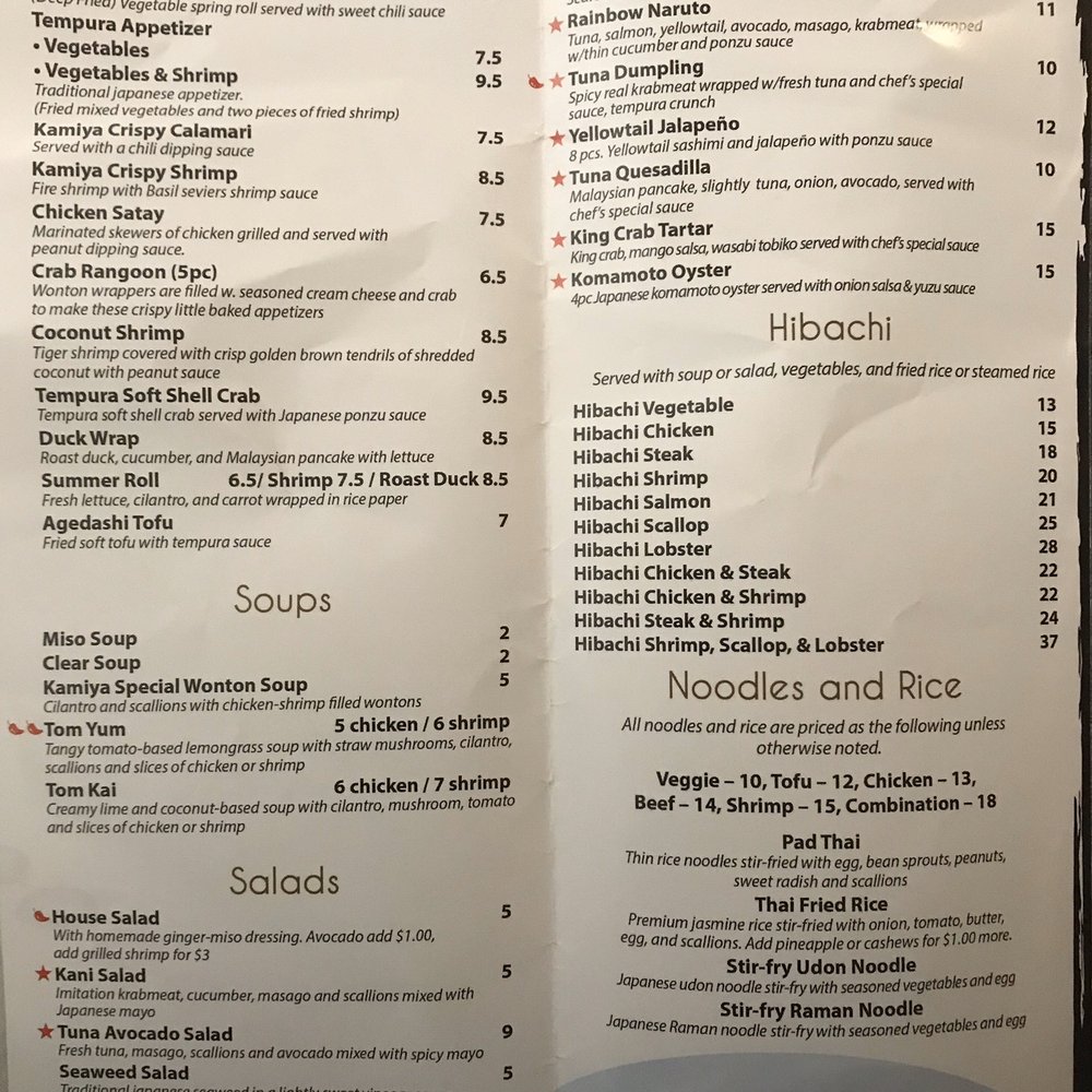 Kamiya 86 - Updated Menu - Sushi Bars Near Me - Jacksonville Beach, Florida