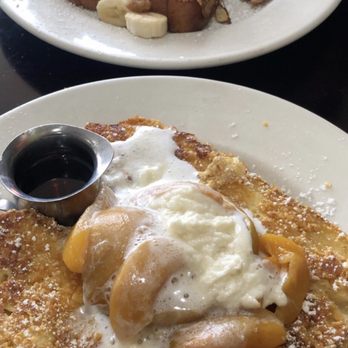 Bea Bea's - forgot the exact names but peach french toast (front) wheat french toast (back) both so good and filling! - Coffee & Tea Near Me - Burbank, California