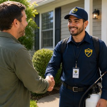Pestrol - Pestrol technician shaking customer hand - Pest Control Near Me - New York, New York Pestrol - Pestrol technician shaking customer hand - Pest Control Near Me - New York, New York