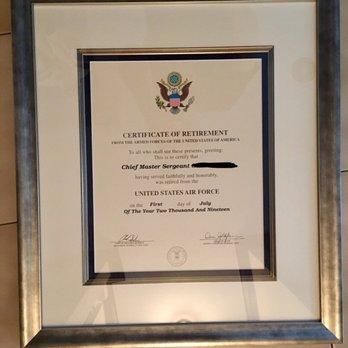 Tuckahoe Framing Gallery - USAF Retirement Certificate - Framing Near Me - Tuckahoe, New York Tuckahoe Framing Gallery - USAF Retirement Certificate - Framing Near Me - Tuckahoe, New York