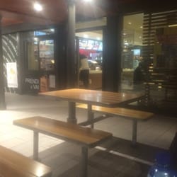Mc Donald's - Covered outdoor and indoor seating.