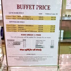 Dynasty Buffet - Nov 2025 Menu