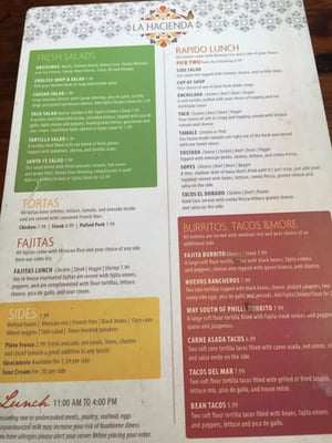 Menu photo 8 La Hacienda Dover, DE