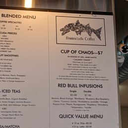 the menu for the restaurant