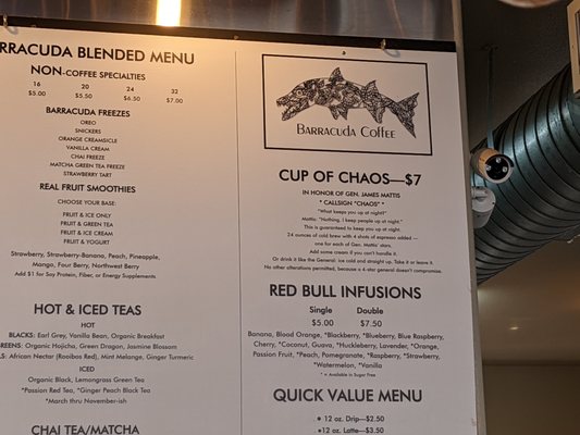 Menu photo 1 Barracuda Coffee Richland, WA