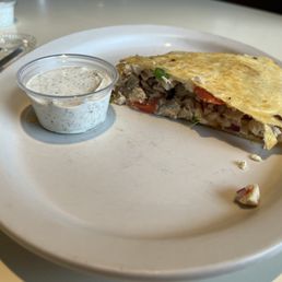 Chicken souvlaki quesadilla Chicken souvlaki quesadilla