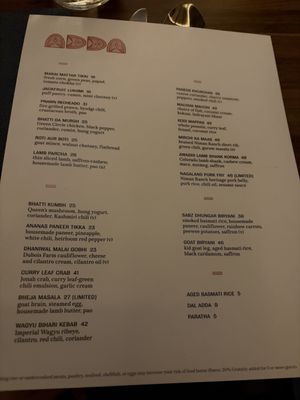 Menu photo 1 Adda New York, NY
