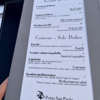Porto San Paolo - Menu - Seafood Near Me - Sciacca, AG