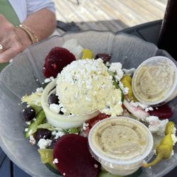 Norton's Riverside Sports Bar & Grill - Greek salad with beets and potato salad