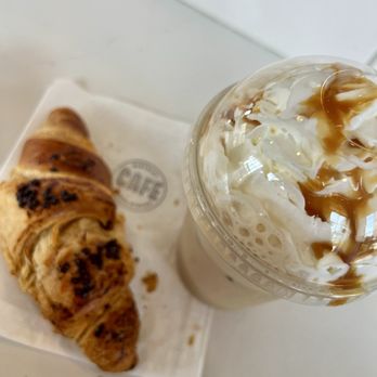 District Cafe - Nutella croissant & White Choco Cream Iced Coffee - Regular 12 oz - Coffee & Tea Near Me - Kensington, Maryland