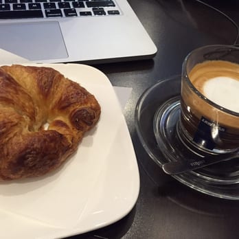 Fellini Caffè - Warm croissant and coffee drink, forgot the name of it but I loved the strong aroma and dollop of foam - Italian Near Me - Houston, Texas Fellini Caffè - Warm croissant and coffee drink, forgot the name of it but I loved the strong aroma and dollop of foam - Italian Near Me - Houston, Texas