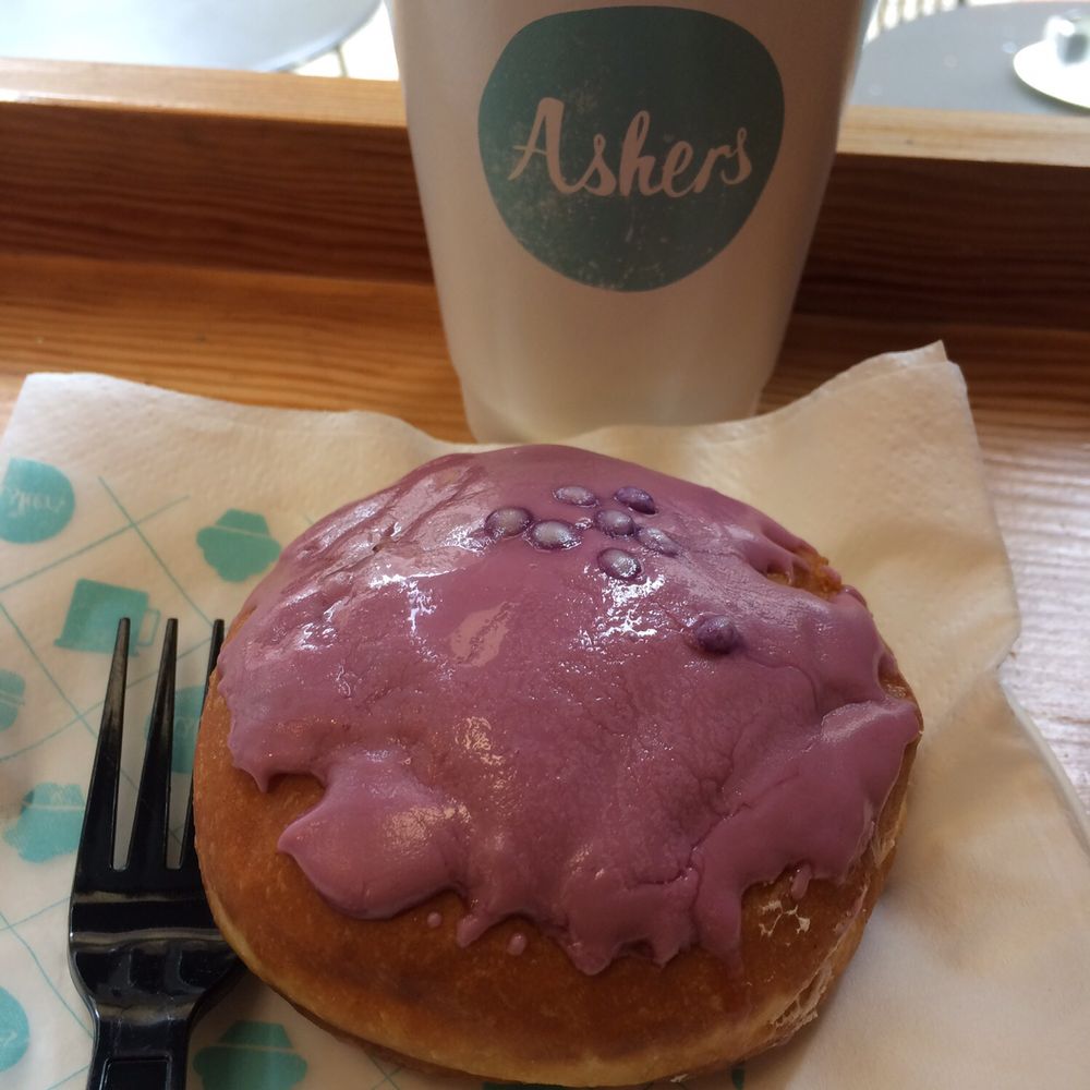Ashers Baking - Blueberry donut & Americano - Cafes Near Me - Belfast, BFS