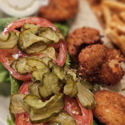 Captain’s Diner - Shrimp poboy with fries