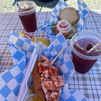 Rodick’s - Blueberry lemonade, "naked" lobster roll and cheese burger. - Seafood Near Me - Southwest Harbor, Maine Rodick’s - Blueberry lemonade, "naked" lobster roll and cheese burger. - Seafood Near Me - Southwest Harbor, Maine