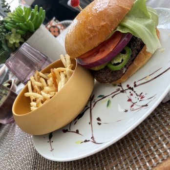 Bloom & Bee - The Post Oak Beef Burger - New American Near Me - Houston, Texas