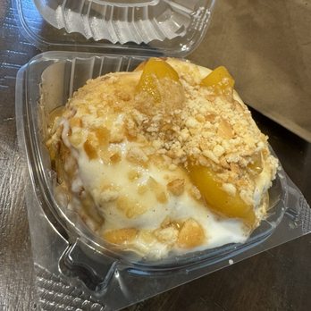 Cranky Granny's Sweet Rolls - Peach Cobbler Cinnamon Roll - Desserts Near Me - Pflugerville, Texas Cranky Granny's Sweet Rolls - Peach Cobbler Cinnamon Roll - Desserts Near Me - Pflugerville, Texas