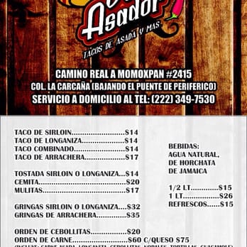 Señor Asador - Menú pide a domicilio - Tacos Near Me - Cholula de Rivadabia, PUE Señor Asador - Menú pide a domicilio - Tacos Near Me - Cholula de Rivadabia, PUE