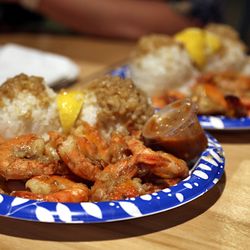 Giovanni’s Shrimp - Shrimp Scampi (with spicy sauce on the side)...