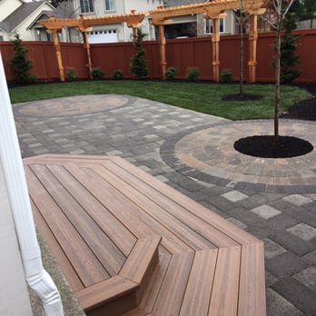 Sunrise Landscaping - Beyond happy with our new grass, patio, and deck!! And the trees ! Wow. - Tree Services Near Me - Olympia, Washington Sunrise Landscaping - Beyond happy with our new grass, patio, and deck!! And the trees ! Wow. - Tree Services Near Me - Olympia, Washington