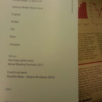 Cathay Pacific - Menu in economy - Airlines Near Me