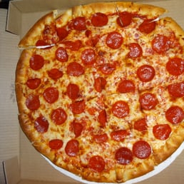 large Pepperoni pizza from L J's Pizza Restaurant in Bristol, CT. large Pepperoni pizza from L J's Pizza Restaurant in Bristol, CT.