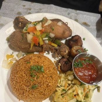 Steaming Pots - Jollof Rice with Fried Chicken - African Near Me - Tampa, Florida