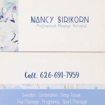 Massage By Nancy Sirikorn - Business card - Massage Therapy Near Me Massage By Nancy Sirikorn - Business card - Massage Therapy Near Me