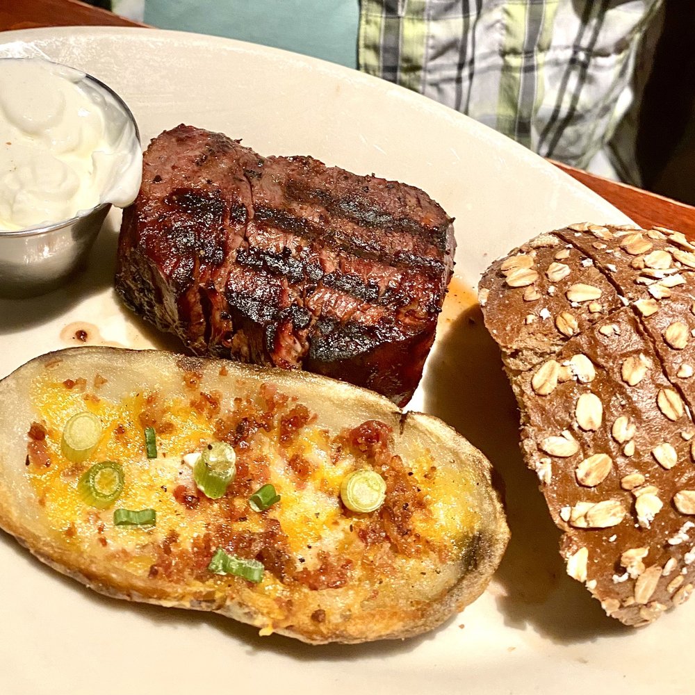 Black Angus Steakhouse - 8oz. Fillet $35, kinda small glad didn't get 6oz. but cooked and tasted great. - Steakhouses Near Me - Puyallup, Washington