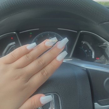 City Nails and Spa - Full set with marble/gold flake detail - Nail Salons Near Me - Irvine, California City Nails and Spa - Full set with marble/gold flake detail - Nail Salons Near Me - Irvine, California