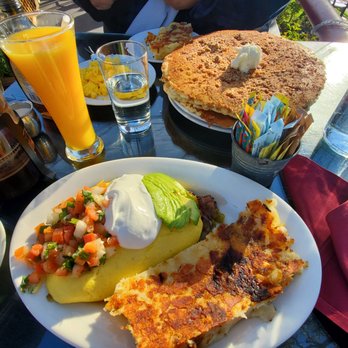 The Griddle Cafe - Omelette My Soul w the steak option and the Recess Time pancake - Breakfast & Brunch Near Me - Los Angeles, California