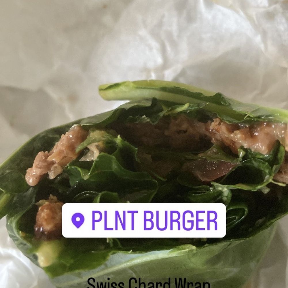 PLNT Burger - Plnt Burger on a Swiss Chard Wrap. - Vegan Near Me - Columbia, Maryland PLNT Burger - Plnt Burger on a Swiss Chard Wrap. - Vegan Near Me - Columbia, Maryland