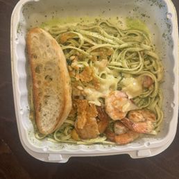 Tuscana with shrimp - the pasta was good but shrimp was way too salty Tuscana with shrimp - the pasta was good but shrimp was way too salty