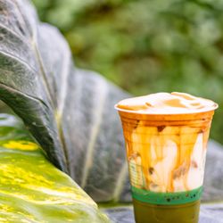 The Granola House - The Sleeping Giant- Matcha Dalgona layered with lactose free milk