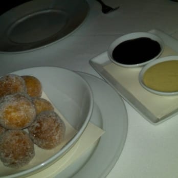 Spruce - BEIGNETS w/ Chocolate Sauce & Crème Anglaise! - American Near Me - San Francisco, California Spruce - BEIGNETS w/ Chocolate Sauce & Crème Anglaise! - American Near Me - San Francisco, California