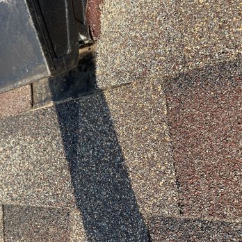 Five Star Home Improvement - no shingle or caulking under the vent to prevent rain - Roofing Near Me - Coralville, Iowa Five Star Home Improvement - no shingle or caulking under the vent to prevent rain - Roofing Near Me - Coralville, Iowa