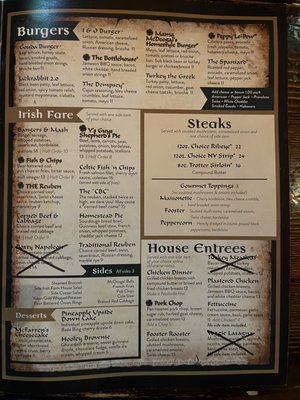 Menu photo 1 Cook McDoogal's Irish Pub Kokomo, IN