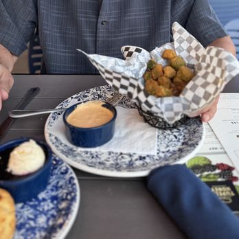 Tupelo Honey Southern Kitchen & Bar - Southern Fried Okra* and blueberry jam/Biscuits For A Cause - Southern Near Me - Myrtle Beach, South Carolina Tupelo Honey Southern Kitchen & Bar - Southern Fried Okra* and blueberry jam/Biscuits For A Cause - Southern Near Me - Myrtle Beach, South Carolina