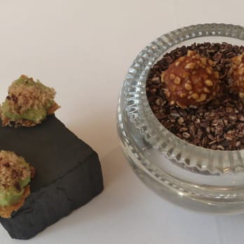 Belcanto - Crispy chicken skin and something like ferror rocher - Portuguese Near Me - Lisbon, 11 Belcanto - Crispy chicken skin and something like ferror rocher - Portuguese Near Me - Lisbon, 11