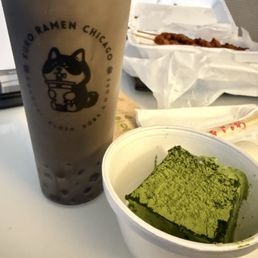 Hojicha latte and Matcha Tiramisu
