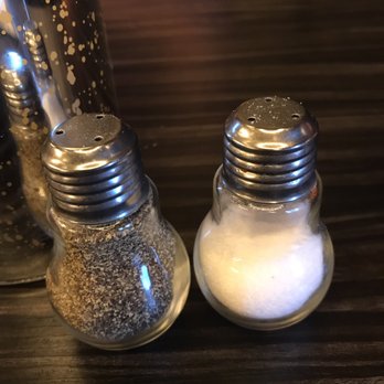 The Edison Pub and Eatery - Salt and pepper shakers shaped like lightbulbs - so cute! - Pubs Near Me - Cedar Rapids, Iowa The Edison Pub and Eatery - Salt and pepper shakers shaped like lightbulbs - so cute! - Pubs Near Me - Cedar Rapids, Iowa