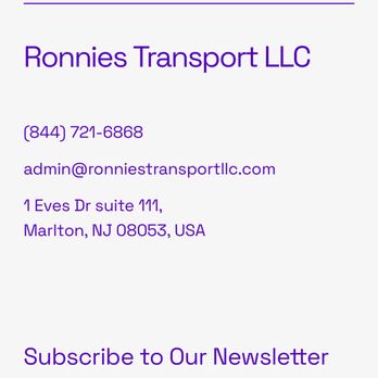 Ronnies Transport - Transportation Near Me - Evesham, New Jersey Ronnies Transport - Transportation Near Me - Evesham, New Jersey