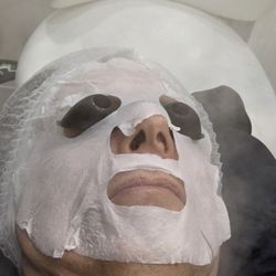 Esthetician Cares 4u - This step involves exfoliation as part of the treatment for sensitive skin prone to acne.
